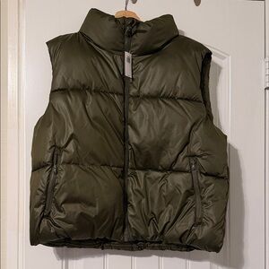 Old Navy Dark Green Quilted Vest